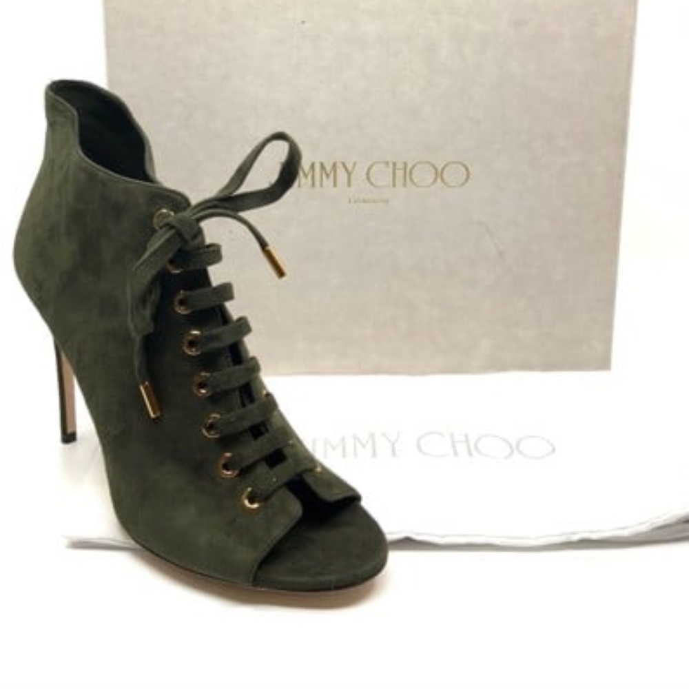 Jimmy Choo Lace Up Peep Boots/Booties (NEW)